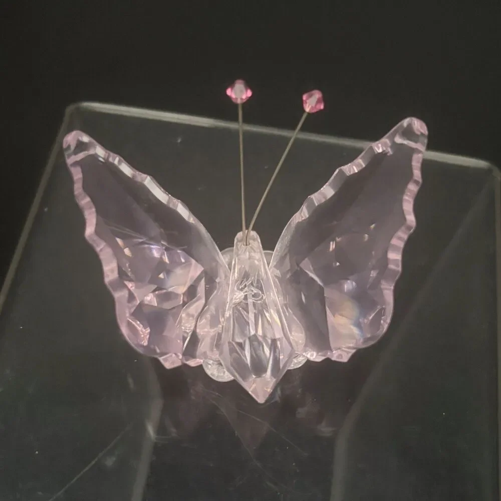 Crystallite Miniature Pink Crystal Butterfly Figurine Collectible Nature Fairy